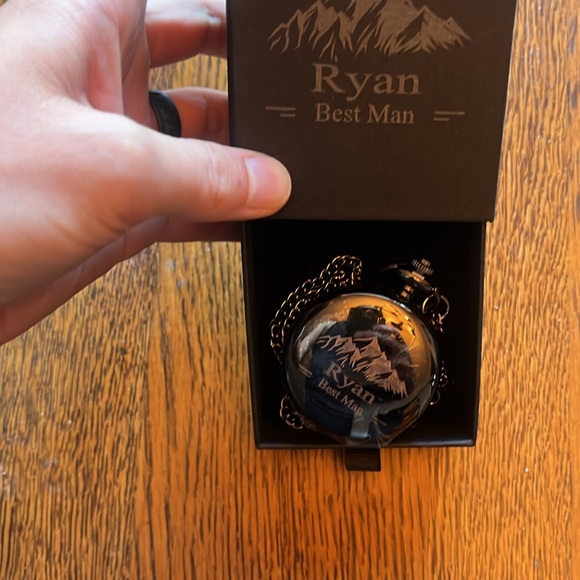 Personalized Laser Engraved Pocket Watch with Box - Picture 2 of 3